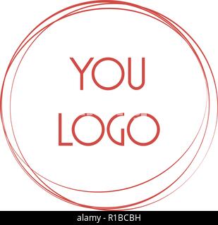 Etichetta, elemento di design, frame. elegante cerchi logo. fashion design logo abstract Circle line forma illustrazione. Disegnata a mano di forma circolare. Illustrazione Vettoriale