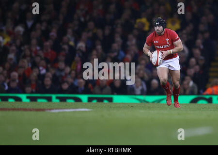 Cardiff, Regno Unito. Decimo Nov, 2018. Leigh Halfpenny del Galles in azione. Il Galles v Australia, sotto la corazza della serie internazionale di autunno partita di rugby al Principato Stadium di Cardiff Wales, Regno Unito sabato 10 novembre 2018. pic da Andrew Orchard/Alamy Live News nota immagine disponibile per il solo uso editoriale Foto Stock
