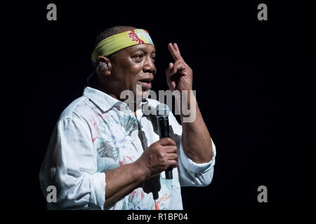 Cartagena, Spagna. 10 Novembre, 2018. Billy Cobham, durante la sua performance al Festival del jazz di Cartagena. © ABEL F. ROS/Alamy Live News Foto Stock