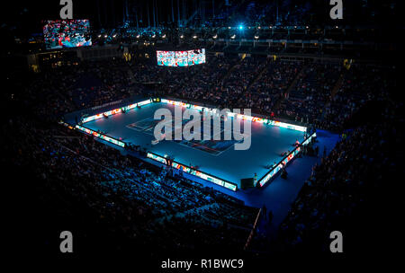 Londra, Regno Unito. 11 Nov 2018. Vista generale dell'arena durante la Nitto ATP World Tour Finals Londra presso l'O2, Londra, Inghilterra il 11 novembre 2018. Foto di Andy Rowland. Credito: Andrew Rowland/Alamy Live News Foto Stock