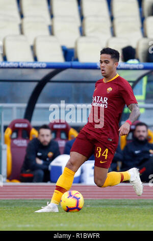 Roma, Italia, 11 Novembre, 2018. Roma's Justin Kluivert in azione durante la serie di una partita di calcio tra Roma e Sampdoria presso lo Stadio Olimpico. Roma ha vinto 4-1. © Riccardo De Luca immagini di aggiornamento/ Alamy Live News Foto Stock