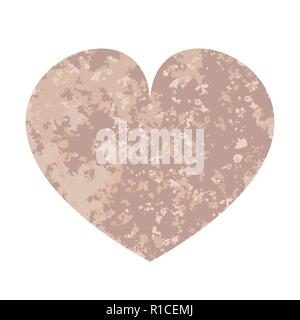 Rosa e grigio cuore. Illustrazione Vettoriale. Il giorno di San Valentino. Grunge texture di vernice. Illustrazione Vettoriale