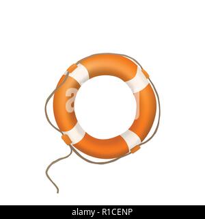 Salvagente. Salvagente arancione. Illustrazione vettoriale. Attrezzature per il nuoto. Illustrazione Vettoriale