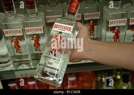 Beefeater,London dry gin Foto Stock