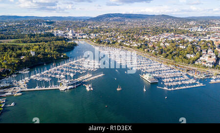 Barche ormeggiate in Kongen Marina, Oslo, Norvegia Foto Stock