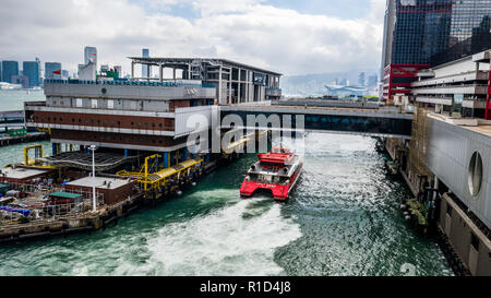 Vista aerea della Hong Kong Macao Ferry Terminal , Hong Kong Foto Stock