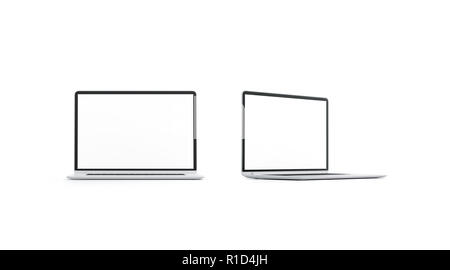 Vuoto bianco schermo portatile mock up, isolato, rendering 3d. Svuotare il  display del computer mockup, vista frontale. Cancella dati portatile  processore. Monitor Pc modello Foto stock - Alamy