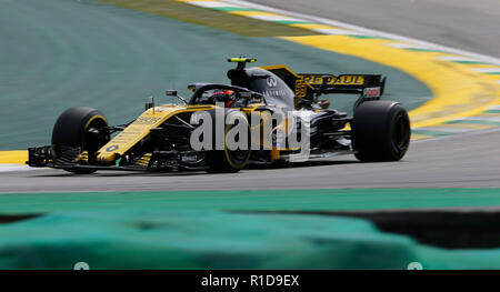 SÃO PAULO, SP - 11.11.2018: GRANDE PRÊMIO DO BRASIL DE FÓRMULA 1 2018 - Carlos Sainz Jr., ESP, Renault Sport Team di F1 durante il 2018 Formula 1 Brasile Grand Prix, presso l'Autodromo di Interlagos, in São Paulo, SP. (Foto: Rodolfo Buhrer/La/Imagem Fotoarena) Foto Stock