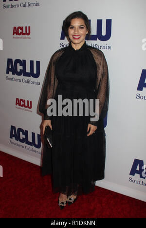 America Ferrara 11/11/2018 La ACLU SoCal annuali di Bill of Rights la cena presso il Beverly Wilshire Hotel di Beverly Hills, CA Foto di Hiro Katoh / HollywoodNewsWire.co Foto Stock