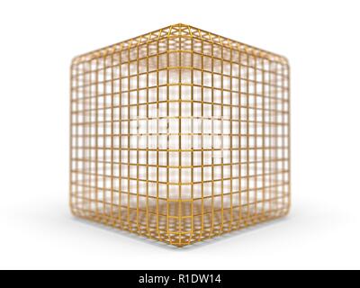 Semplice struttura a gabbia di faraday in ferro. 3d illustrazione Foto Stock