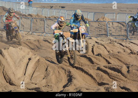 Skegness Beach race novembre decimo e undicesimo 2018. Il motocross, enduro, sidecar & quad bike racing sulla sabbia Foto Stock