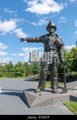 Vigili del Fuoco canadese Memorial, Ottawa, Canada Foto Stock