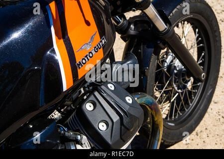 Una Moto Guzzi V7 motociclo close up Foto Stock