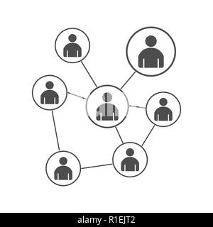 Persone icona di collegamento. Segno di rete. Illustrazione Vettoriale flat Illustrazione Vettoriale