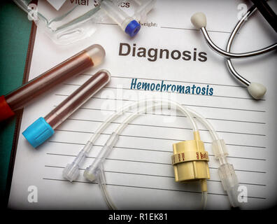 La diagnosi medica emocromatosi, immagine concettuale Foto Stock