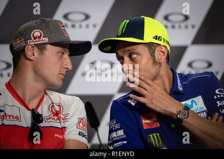 Scarperia e San Piero, Italia. 31 Maggio, 2018. Valentino Rossi e Jack Miller durante il giovedì della conferenza stampa nel circuito del Mugello Credito: Lorenzo Di Cola/Pacific Press/Alamy Live News Foto Stock