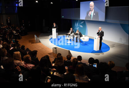 Paris, Paris, Francia. Xii Nov, 2018. Il Primo Ministro palestinese Rami Hamdallah assiste Parigi Forum di pace di Parigi in Francia il 11 novembre 2018 Credit: Primo Ministro Ufficio APA/images/ZUMA filo/Alamy Live News Foto Stock