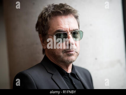 Amburgo, Germania. Xii Nov, 2018. Il musicista Jean-Michel Jarre a scattare una foto prima di una conferenza stampa sul programma 'Inverno di Luna' ad arte. Credito: Christian Charisius/dpa/Alamy Live News Foto Stock