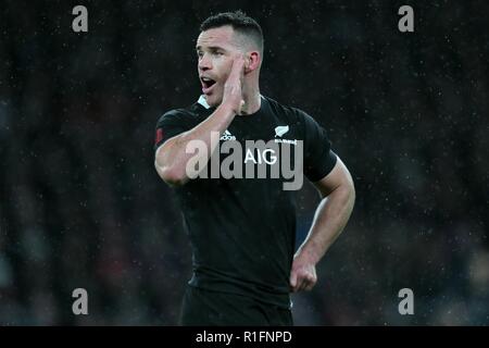 Ryan Crotty Nuova Zelanda Ru Inghilterra V Nuova Zelanda, Autunno intenzionali Twickenham, Londra, Inghilterra 10 novembre 2018 Credit: Allstar Picture Library/Alamy Live News Foto Stock