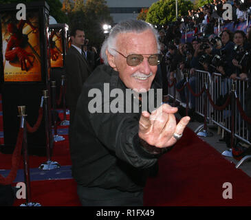 Los Angeles, California, USA. 29 apr 2002. Spiderman creatore Stan Lee al 'Spiderman' premiere. Credito: Robert Millard/ZUMAPRESS.com/Alamy Live News Foto Stock