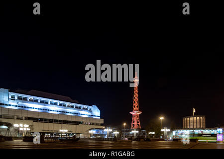 Centro congressi ICC Berlin Germania di notte Foto Stock