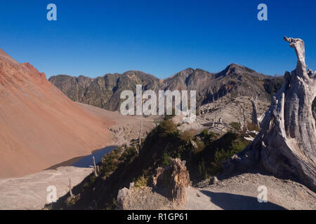 La sommità del vulcano Chaiten in Patagonia cilena. Carretera Austral Foto Stock