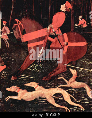 La caccia nel bosco - Paolo Uccello, circa 1460 Foto Stock
