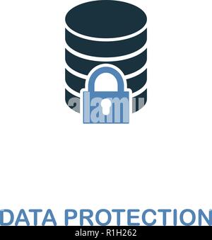 Protezione dei Dati icona in due colori. Design Premium da internet security raccolta di icone. Pixel perfetto pittogramma di semplici dati icona di protezione per il web design e stampa Illustrazione Vettoriale