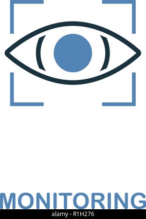Icona di monitoraggio in due colori. Design Premium da internet security raccolta di icone. Pixel perfetto pittogramma semplice icona di monitoraggio per il web design e stampa Illustrazione Vettoriale