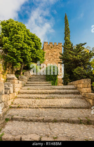 Il Castello dei Crociati Byblos Jbeil in Libano medio oriente Foto Stock