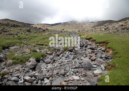 Fiume essiccato in Mount Agri (Ararat), Dogubeyazit, Turchia. Montare Agri è la montagna più alta in Turchia e si è creduto che l'Arca di Noè c'è. Foto Stock