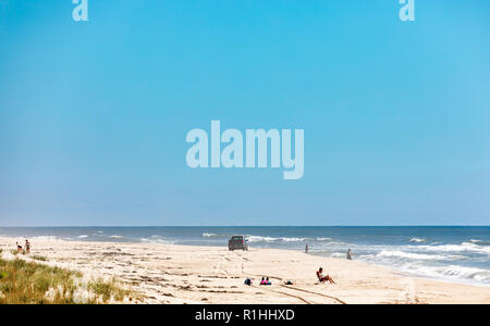 Giorno di estate a long island beach, NY Foto Stock