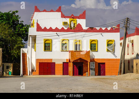 Rinnovato tradizionali Omani house di Mirbat, regione di Dhofar, Oman. Foto Stock