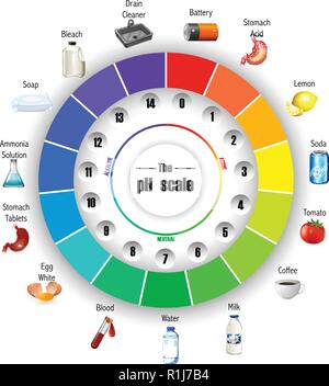 La scala di ph illustrazione della ruota Illustrazione Vettoriale
