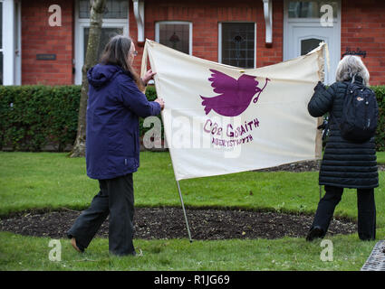 Venerdì 12 Febbraio 2016 Aberystwyth, Ceredigion,West Wales,UK. Poiché l'hosting del Street Festival Cori in Aberystwyth in 2013 sotto il banner di ' Foto Stock