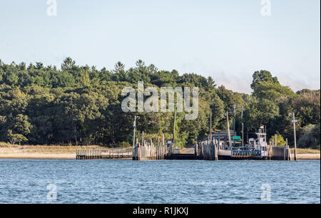 Shelter Island Ferry, North Haven sbarco, NY Foto Stock