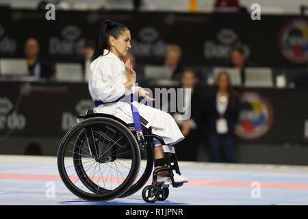 Madrid, Spagna. Xi Nov, 2018. Marina Kulikova (RUS) Para-Karate : gli utenti di sedia a rotelle Finale Femminile nella " WKF Para-Karate 3 Campionati del Mondo Madrid 2018" presso il Centro WiZink in Spagna a Madrid . Credito: Mutsu Kawamori/AFLO/Alamy Live News Foto Stock