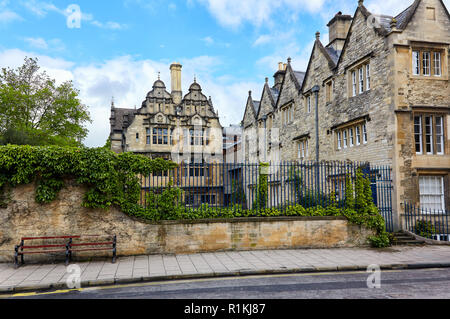 Il punto di vista della costruzione di Jackson da Broad Street. Il Trinity College dell'Università di Oxford, Oxford, Inghilterra Foto Stock