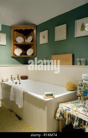 Vasca da bagno in stile country bagno Foto Stock