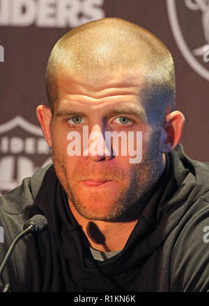 Oakland Raiders conferenza stampa presso il London Hilton, Wembley, Regno Unito davanti a loro NFL UK International Series gioco vs Seattle Seahawks, lo Stadio di Wembley, Londra dotata: Jordy Nelson dove: Londra, Regno Unito quando: 12 Ott 2018 Credit: WENN.com Foto Stock