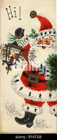 Vintage Natale carta illustrata la progettazione Foto Stock