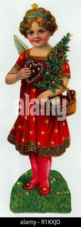 Vintage decoupage illustrazioni di natale Foto Stock