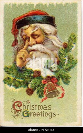 Vintage babbo natale illuatration Foto Stock