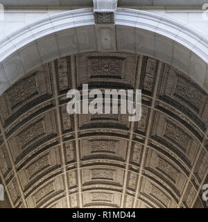 Soffitto architettonico dettagli di Washington Square Arch, Washington Square Park, Greenwich Village, la parte inferiore di Manhattan, New York City, nello Stato di New York, U Foto Stock