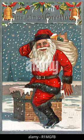 Vintage babbo natale illuatration Foto Stock