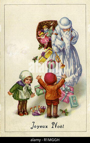 Vintage babbo natale illuatration Foto Stock