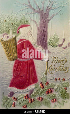 Vintage babbo natale illuatration Foto Stock