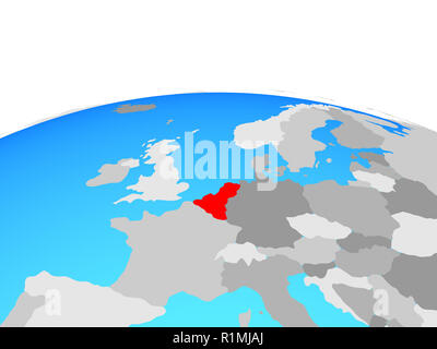 Unione Benelux sul globo politico. 3D'illustrazione. Foto Stock