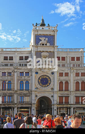 Venezia, Italia - 16 Giugno 2010: Zodiaco Dial a San Marco Torre dell Orologio a Venezia, Italia. Foto Stock