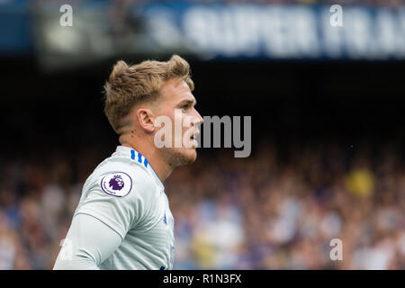 Londra, Inghilterra - 15 settembre: Danny Ward di Cardiff City durante il match di Premier League tra Chelsea FC e Cardiff City a Stamford Bridge il 15 settembre 2018 a Londra, Regno Unito. (MB Media) Foto Stock